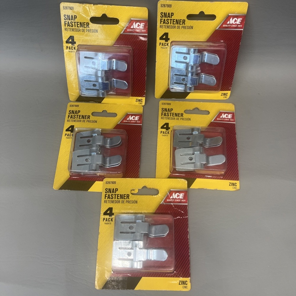 ACE Snap Fastener 2-1/8" X 1"   (5287909) Lot Of 5 Packs Of 4 Bundle New